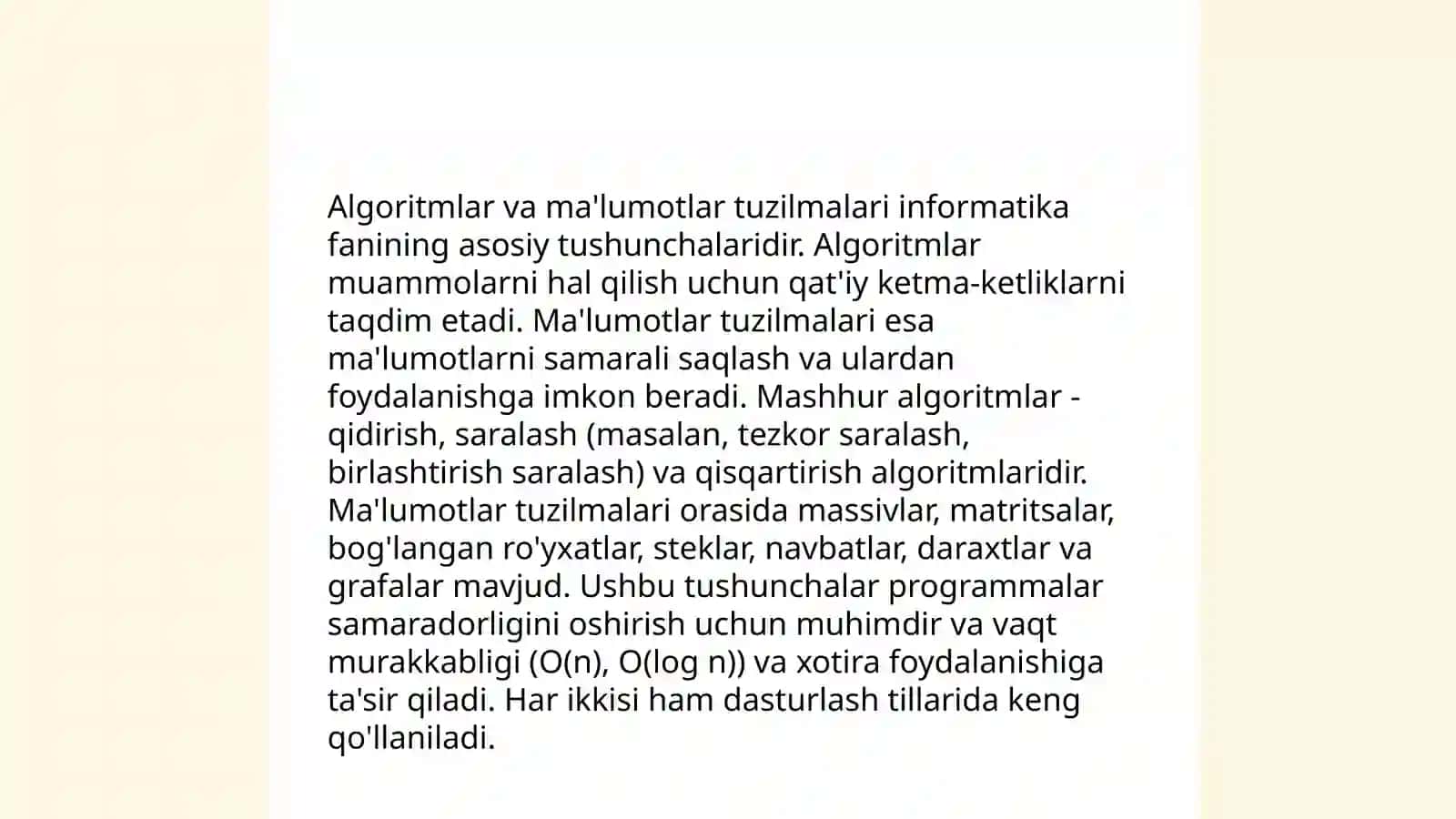 Algoritmlar va ma'lumotlar tuzilmalari 3