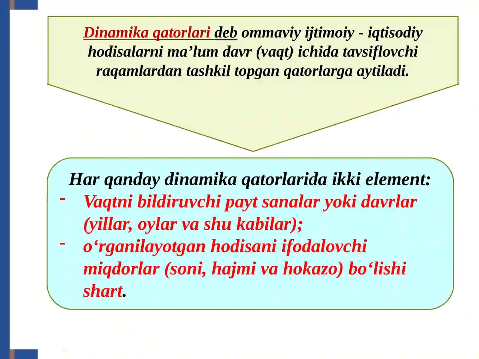 DINAMIKANI STATISTIK O’RGANISH USULLARI 3