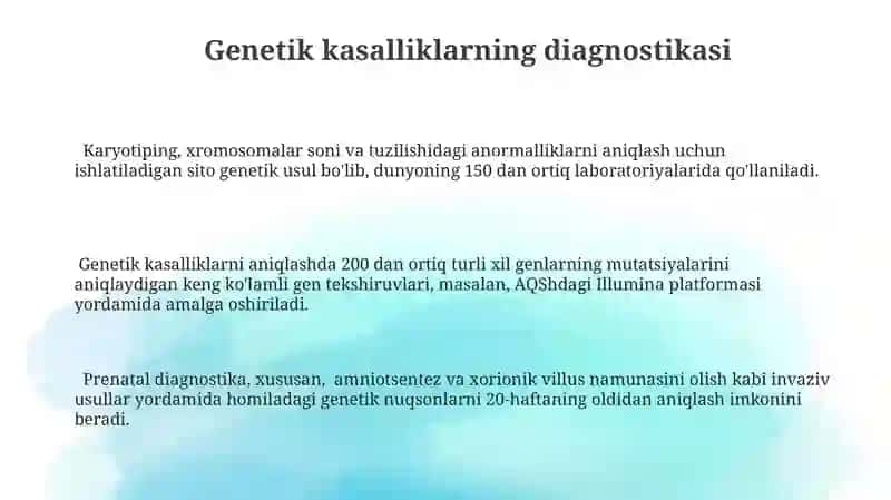 Genetik kasalliklarning diagnostikasi 3