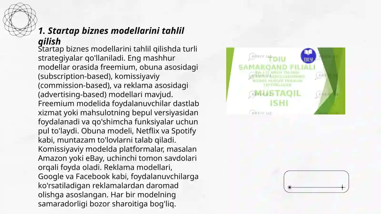 Startap Biznes Modellari 3