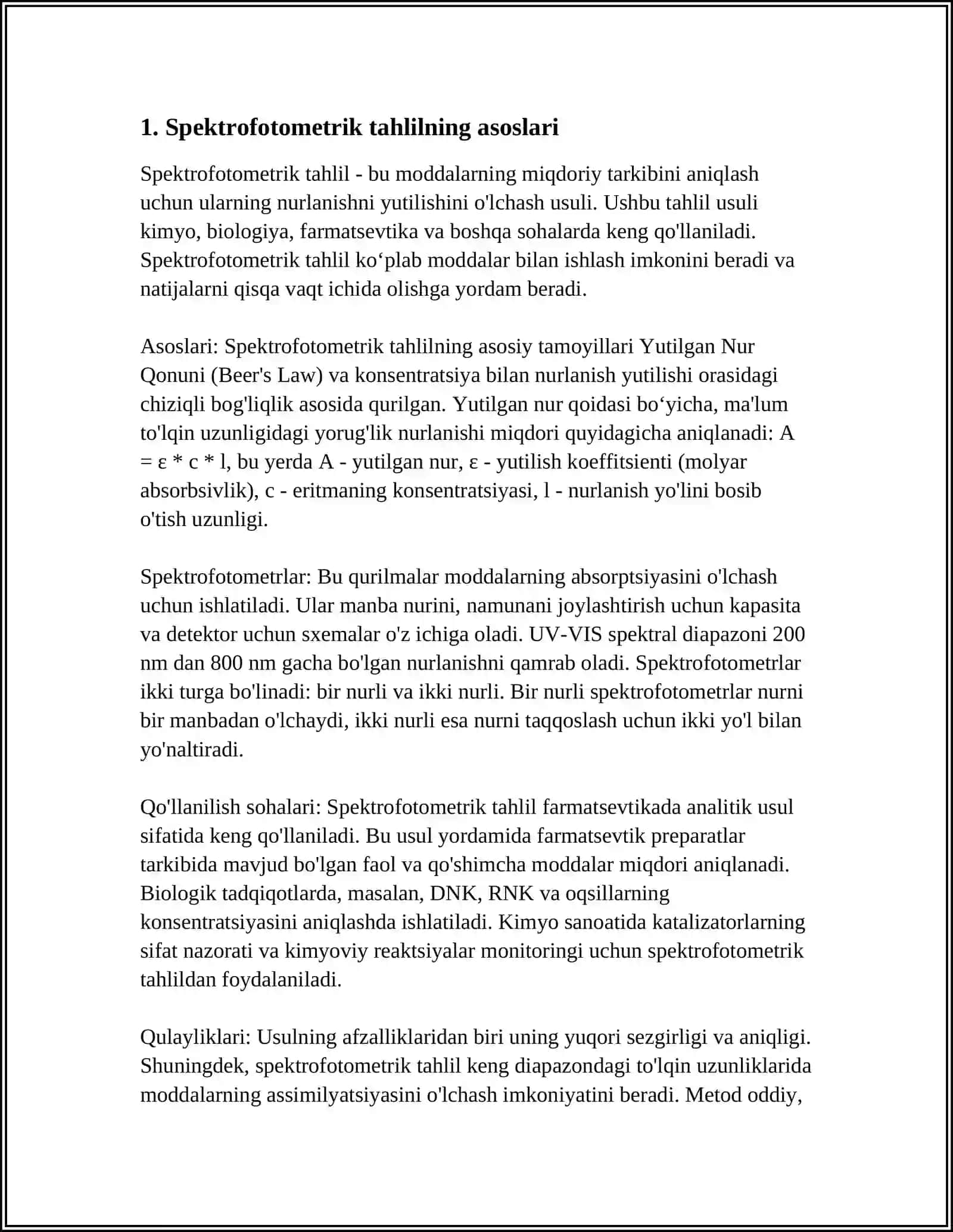 SPEKTROFOTOMETRIK ANALIZ USULLARI 3