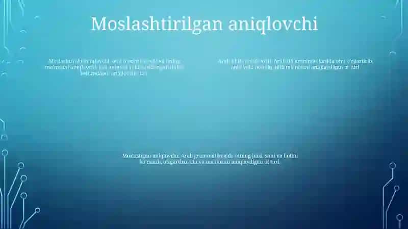Arab Tilida Aniqlovchi Hamda Moslashgan Aniqlovchi 3