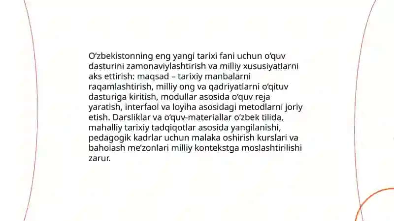 O’zbekistonning eng yangi tarixi fani vazifalari 3