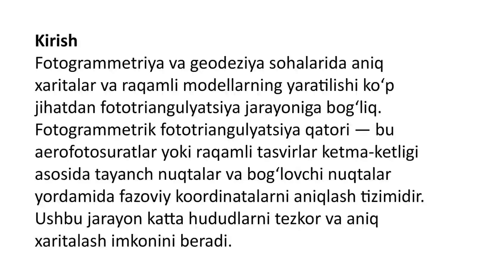 Fotogrammetrik Fototriangulyatsiya Qatorini Yaratish 3