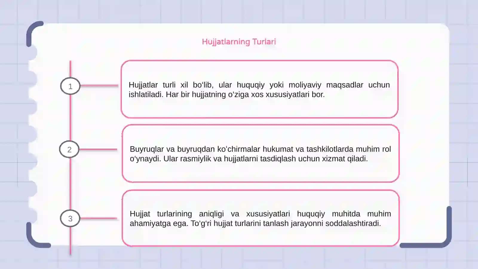 Hujjat turlari va xususiyatlari 3