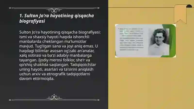 Sulton Jo'ra hayotining qisqacha biografiyasi 3