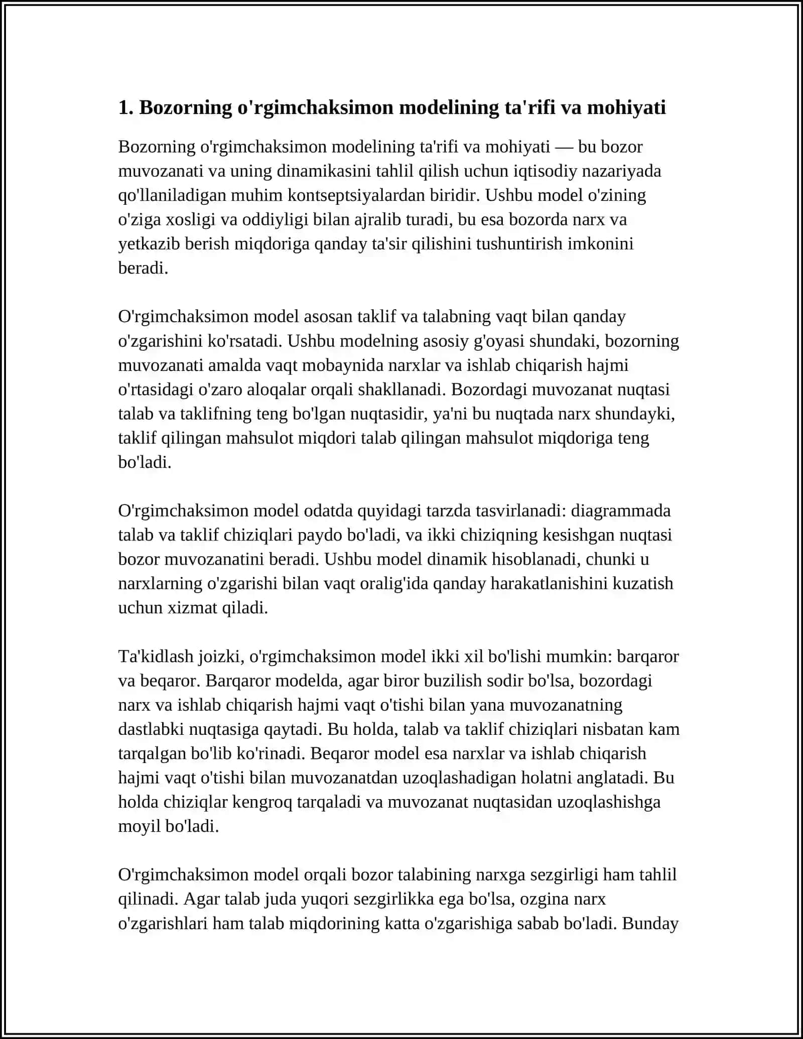 BOZORNING ÒRGIMCHAKSIMON MODELI 3