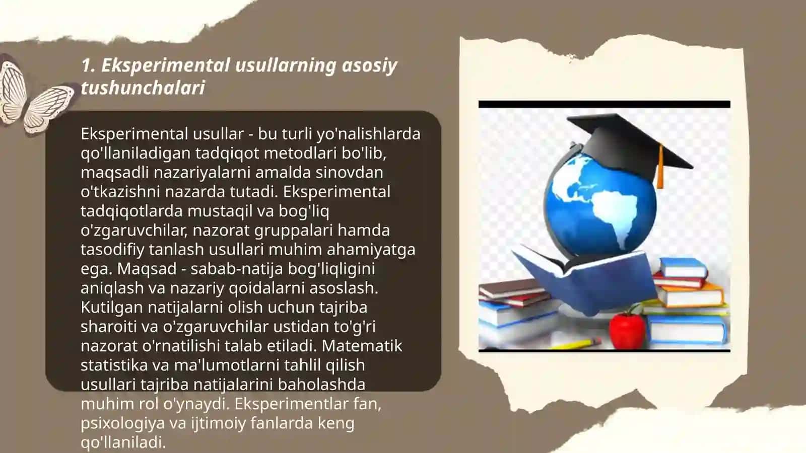 Eksperimental tanlov. Eksperimental oʻzgaruvchilar va ularni nazorat qilish usullari 3