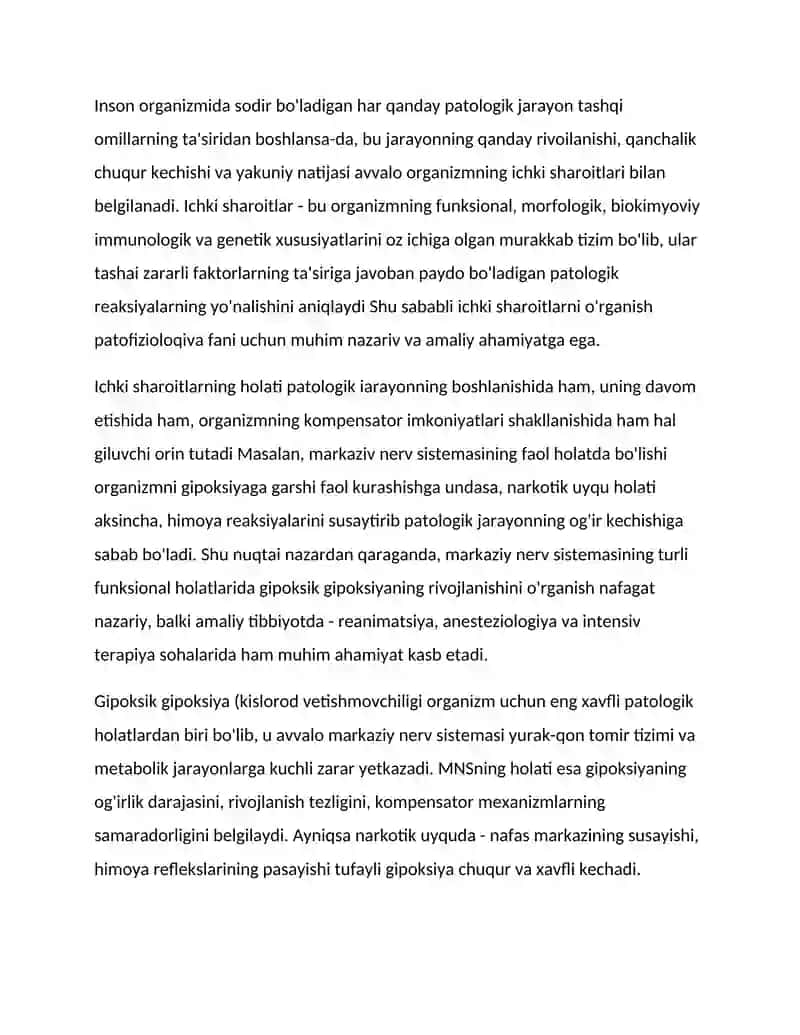 Patologik omillar rivojlanishida ichki sharoitlarning ahamiyati. 3