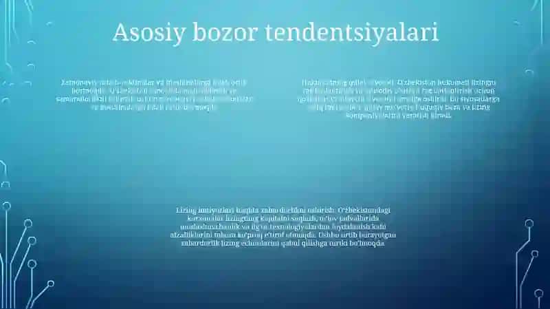 O‘Zbekiston Lizing Bozori Holati 3