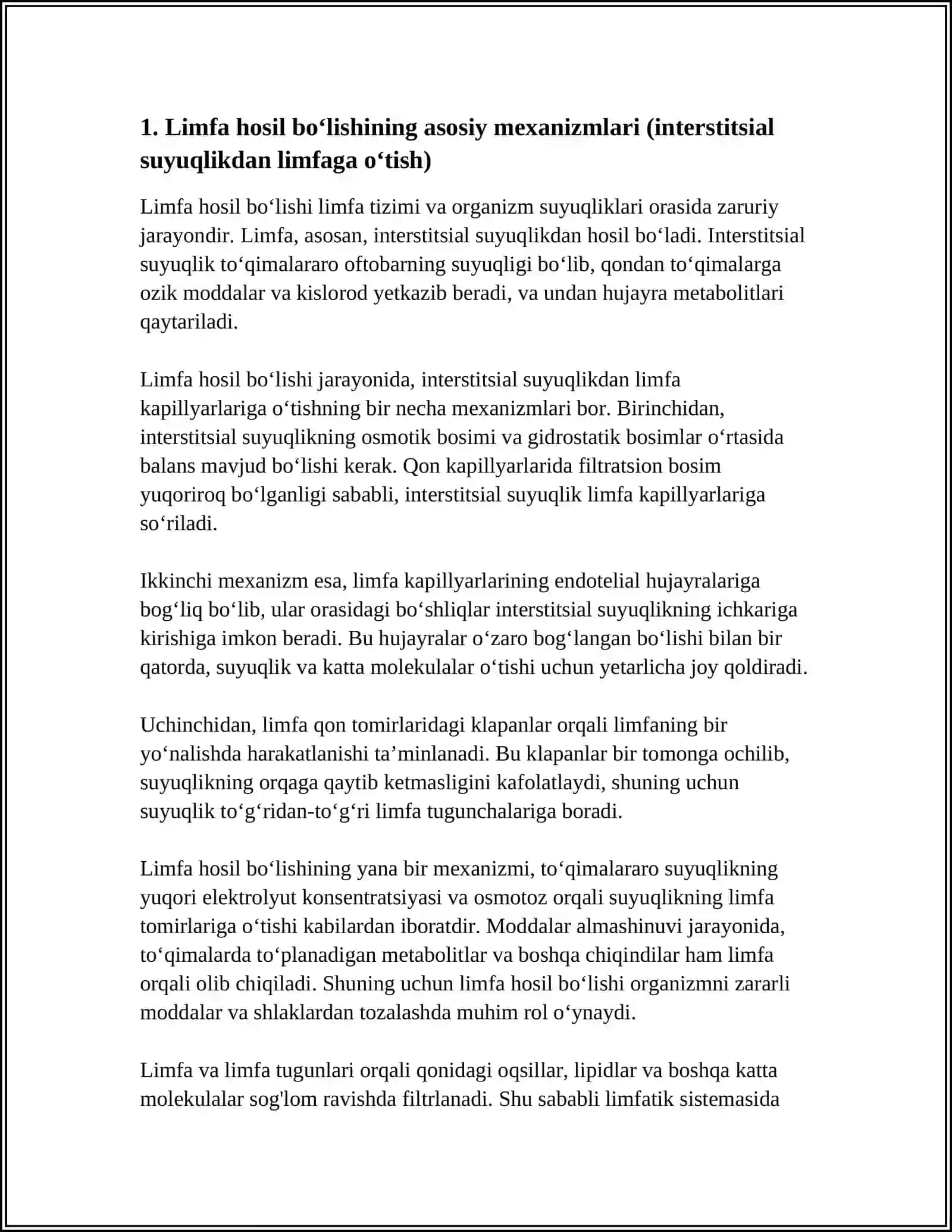 LIMFANING HOSIL BOʻLISHI TARKIBI VA VAZIFALARI 3