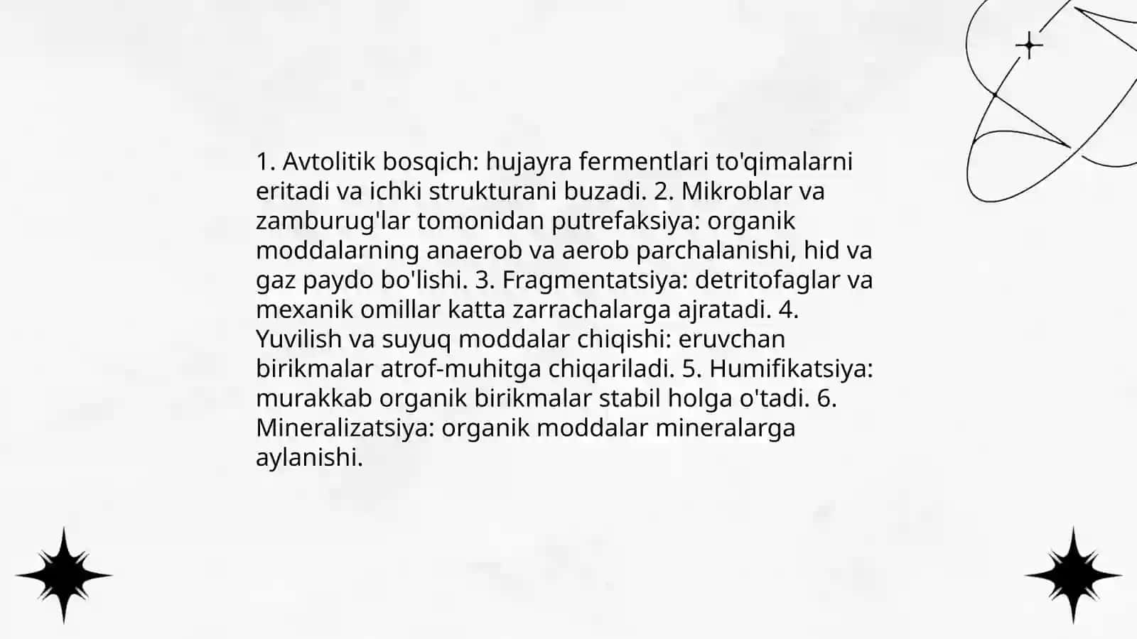 Notirik organizmlarning parchalanishi 3