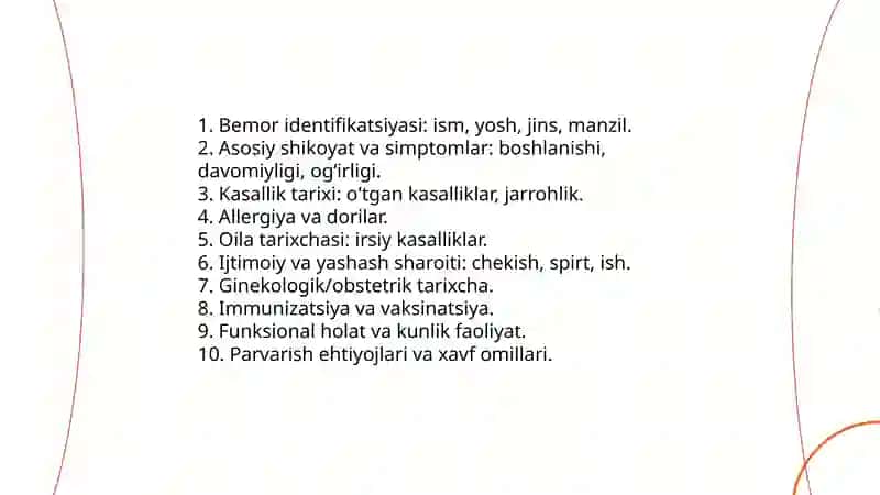Hamshiralik kasallik tarixnomasi sxemasi 3