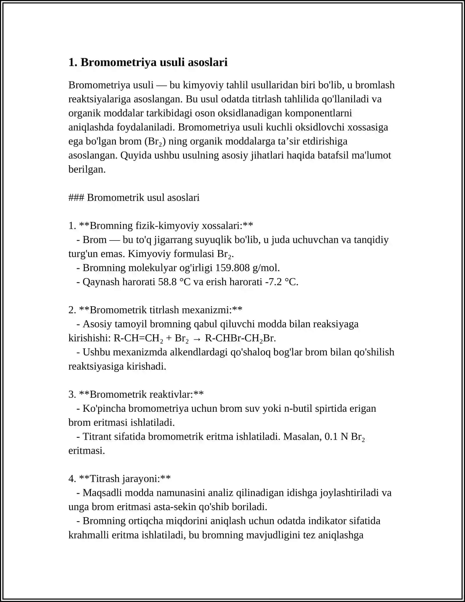 BROMOTOMETRIYA NITRITOMETRIYA USULLARI 3