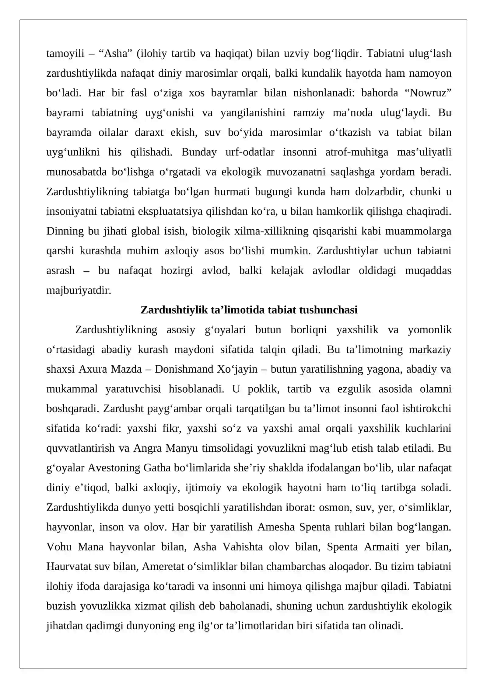 Zardushtiylikda tabiatning ulug’lanishi 3