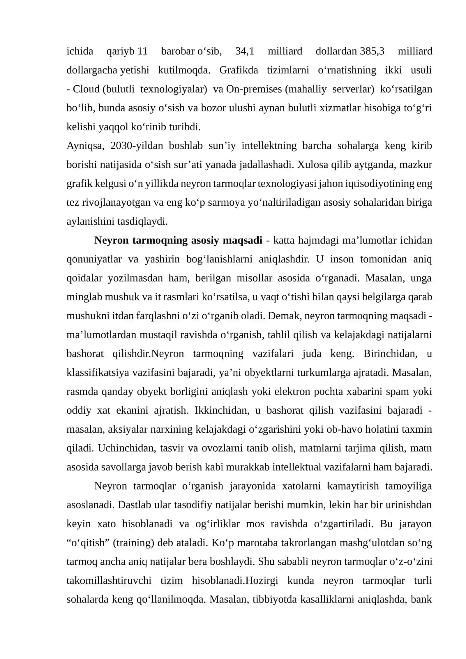 Neyron tarmoq texnalogiyalari tasnifi 3