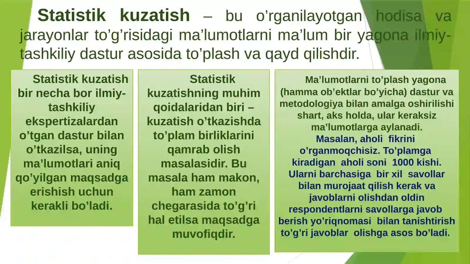 Statistik kuzatish metodi 3