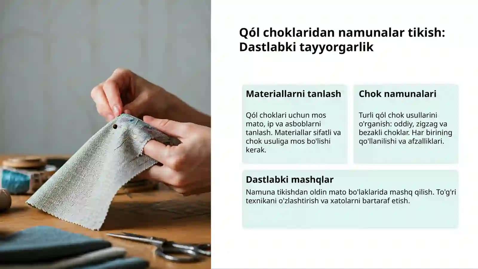 Qo'l choklaridan namunalar tikish 3