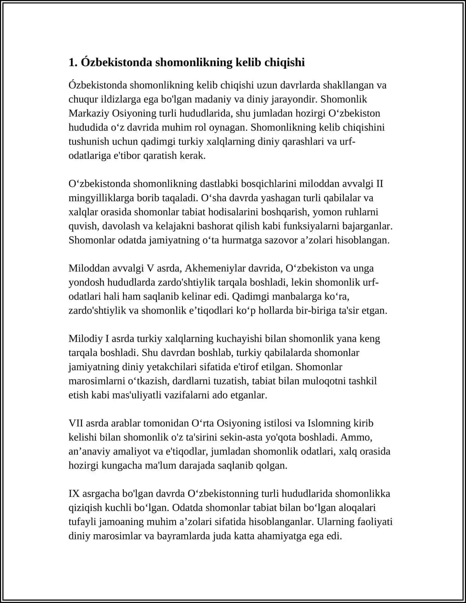 Shomonlikning Zamonaviy Kórinishi 3