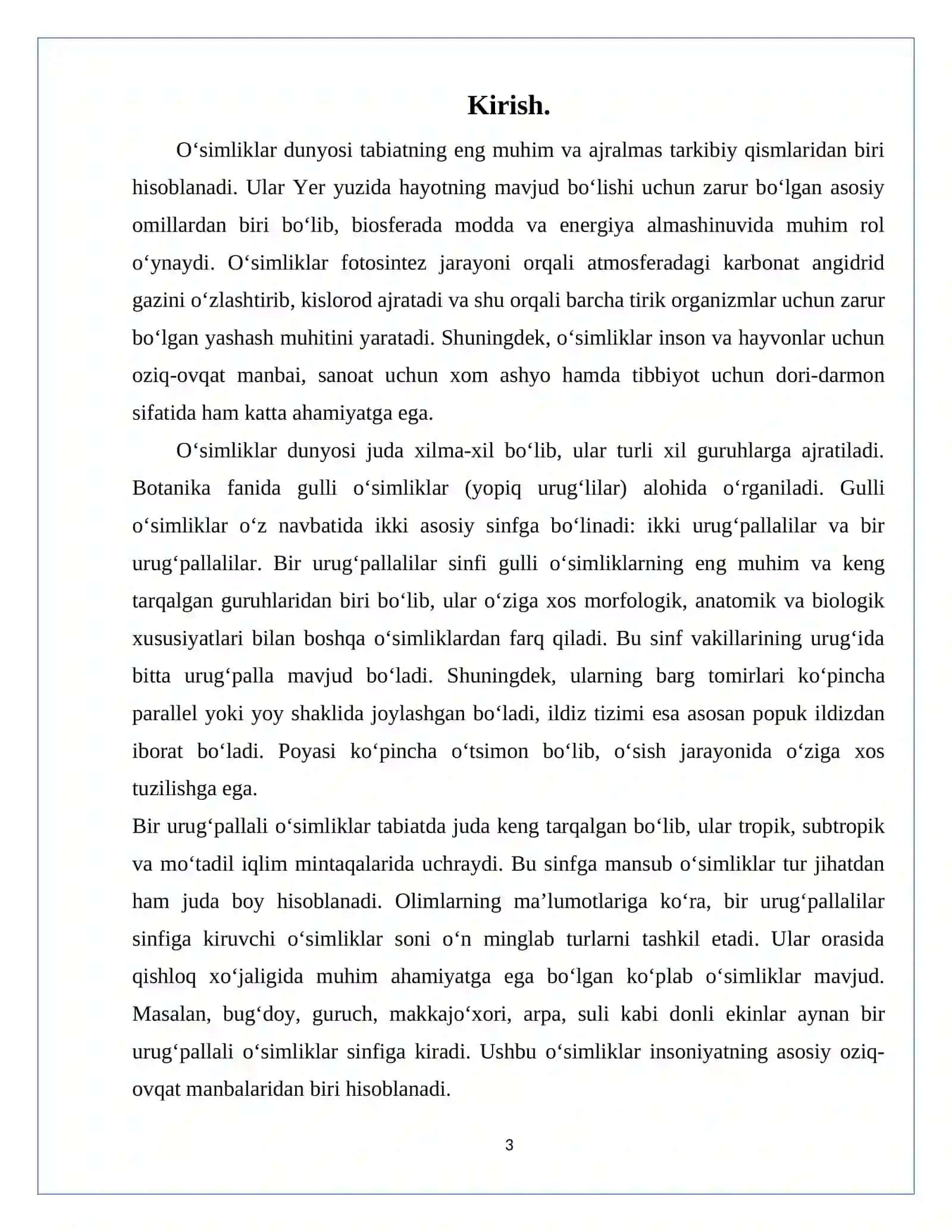 Bir urugʻpallalilar sinfi 3