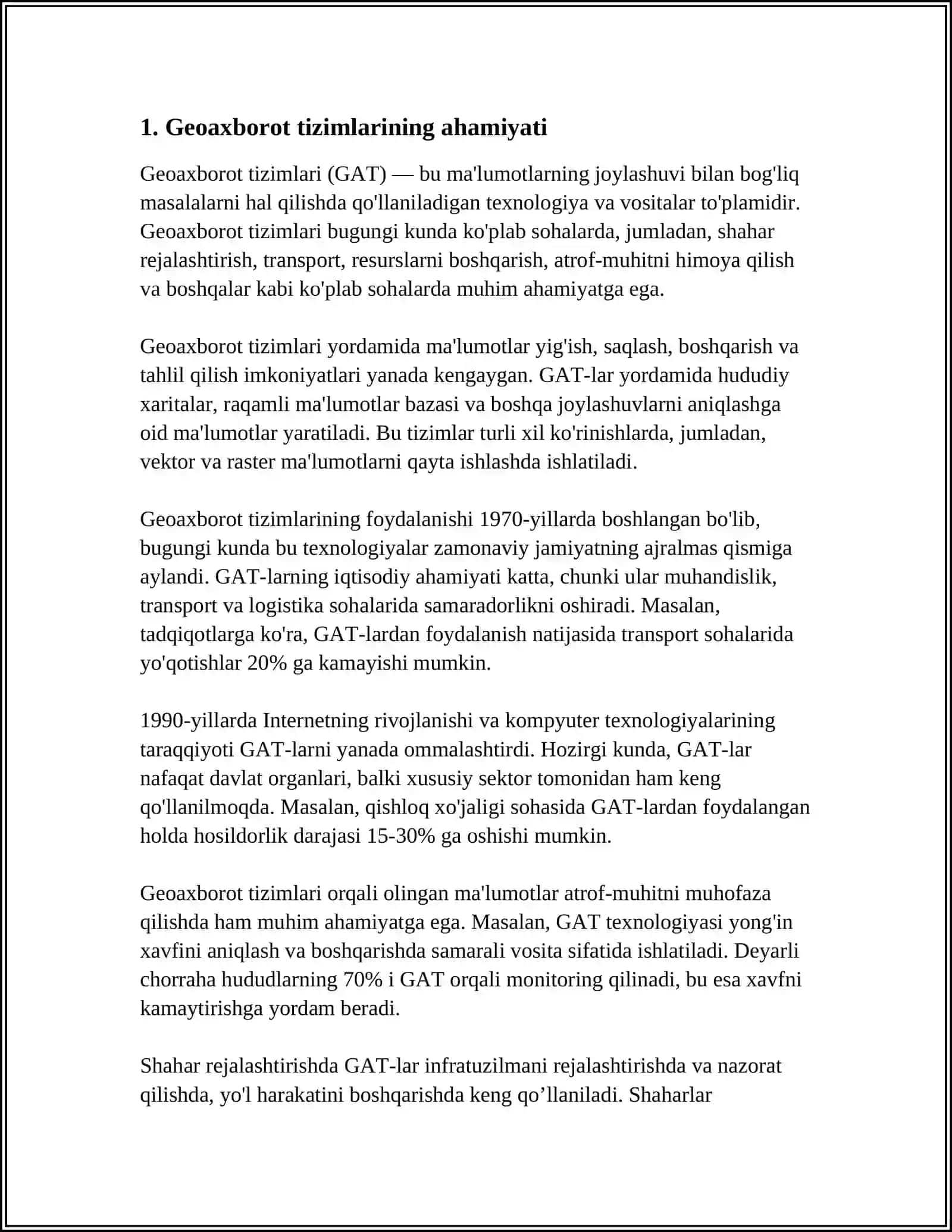 Geoaxborot Tizimlarini Qo‘llash Muammolari 3