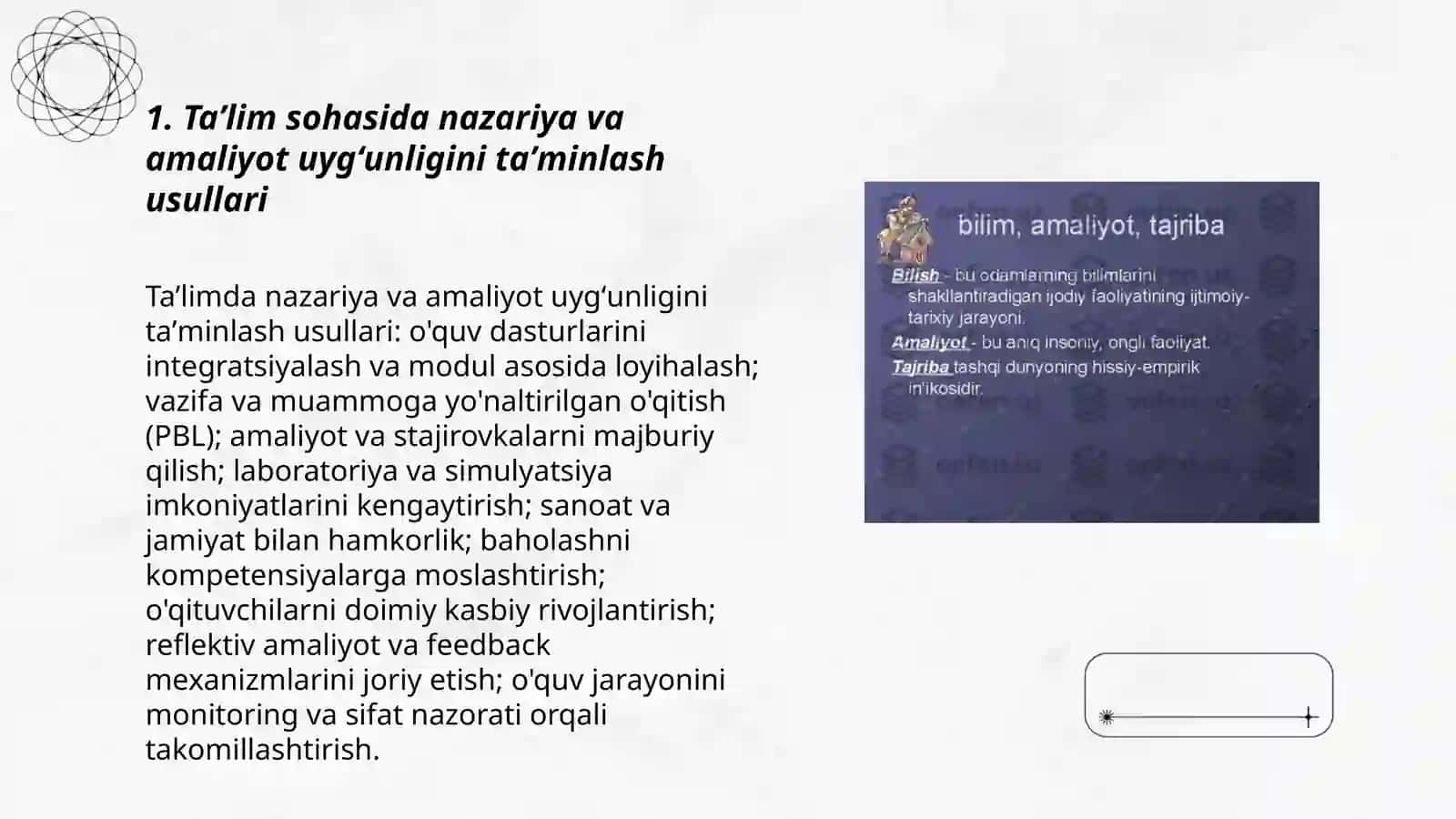 Nazariya va amaliyot uygʻunligi 3