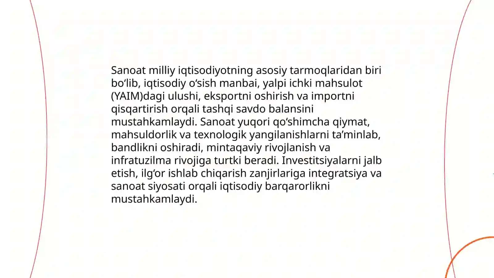Mamlakat iqtisodiyotida sanoatning oʻrni 3
