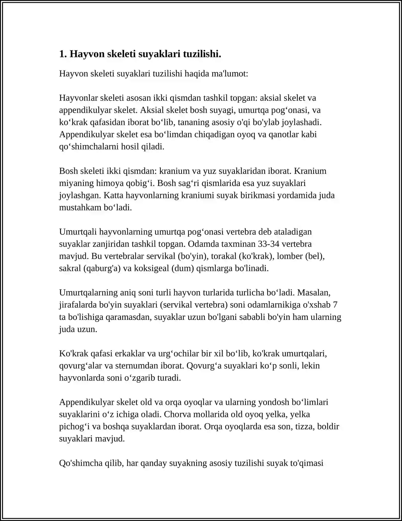 HAYVON SIKILETI SUYAKLARI TUZULISHI 3