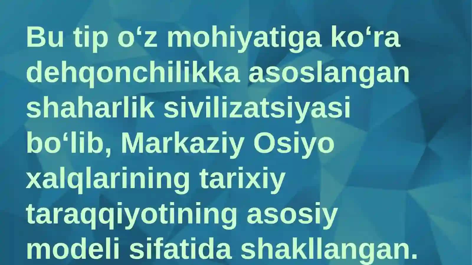 O’rta Osiyo ikki daryo oralig’i tipi 3