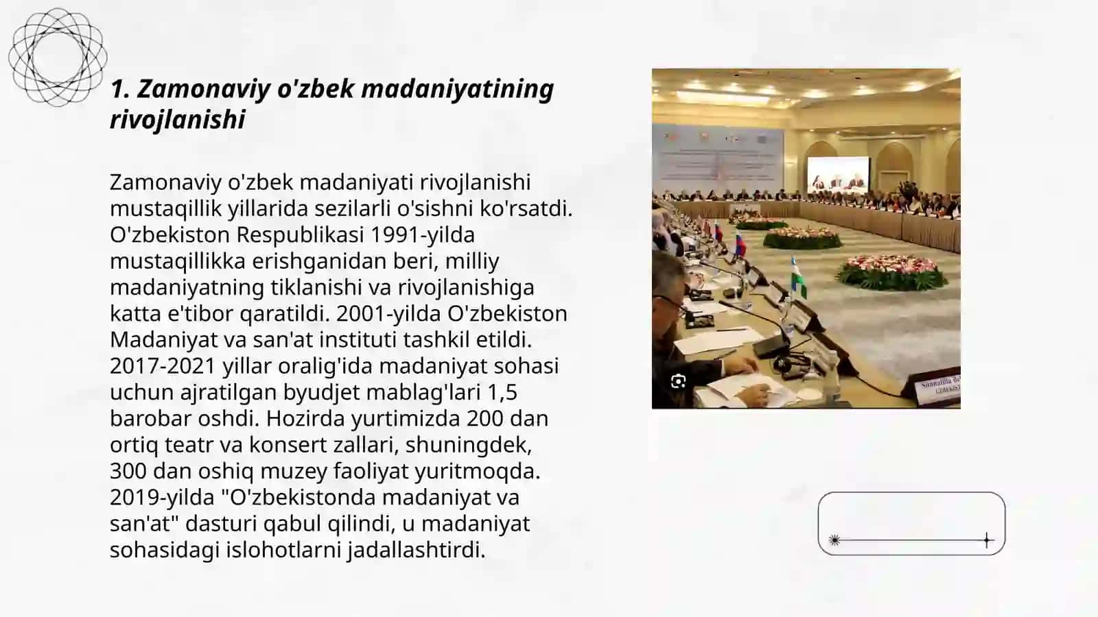 Zamonaviy Oʻzbek madaniyatining rivojlanishi 3