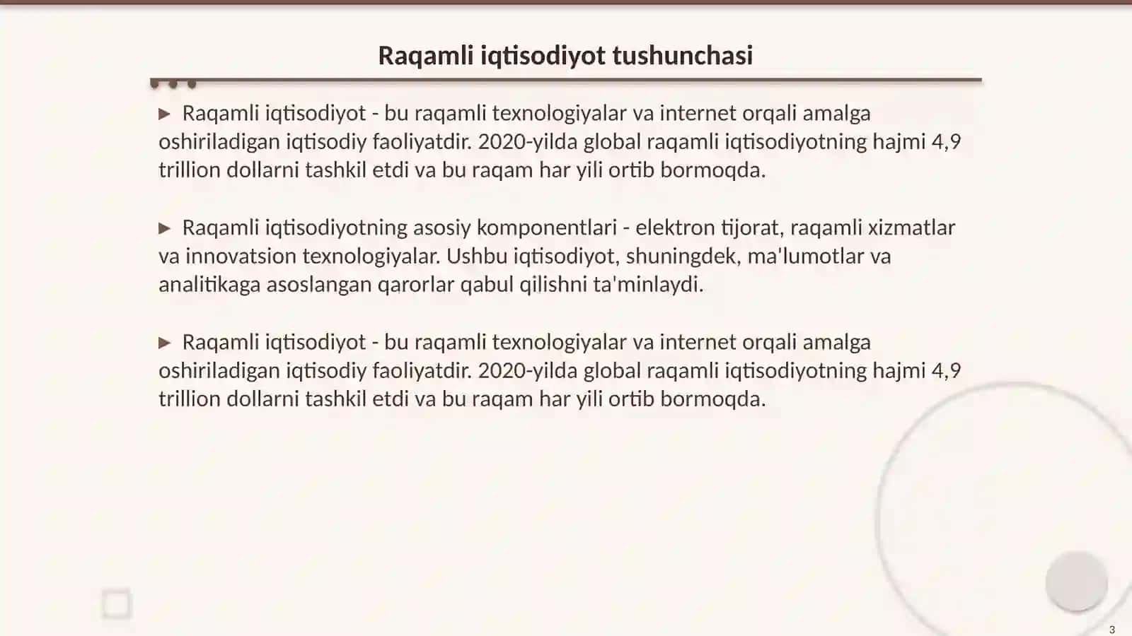 Raqamli iqtisodiyotning platformasi 3
