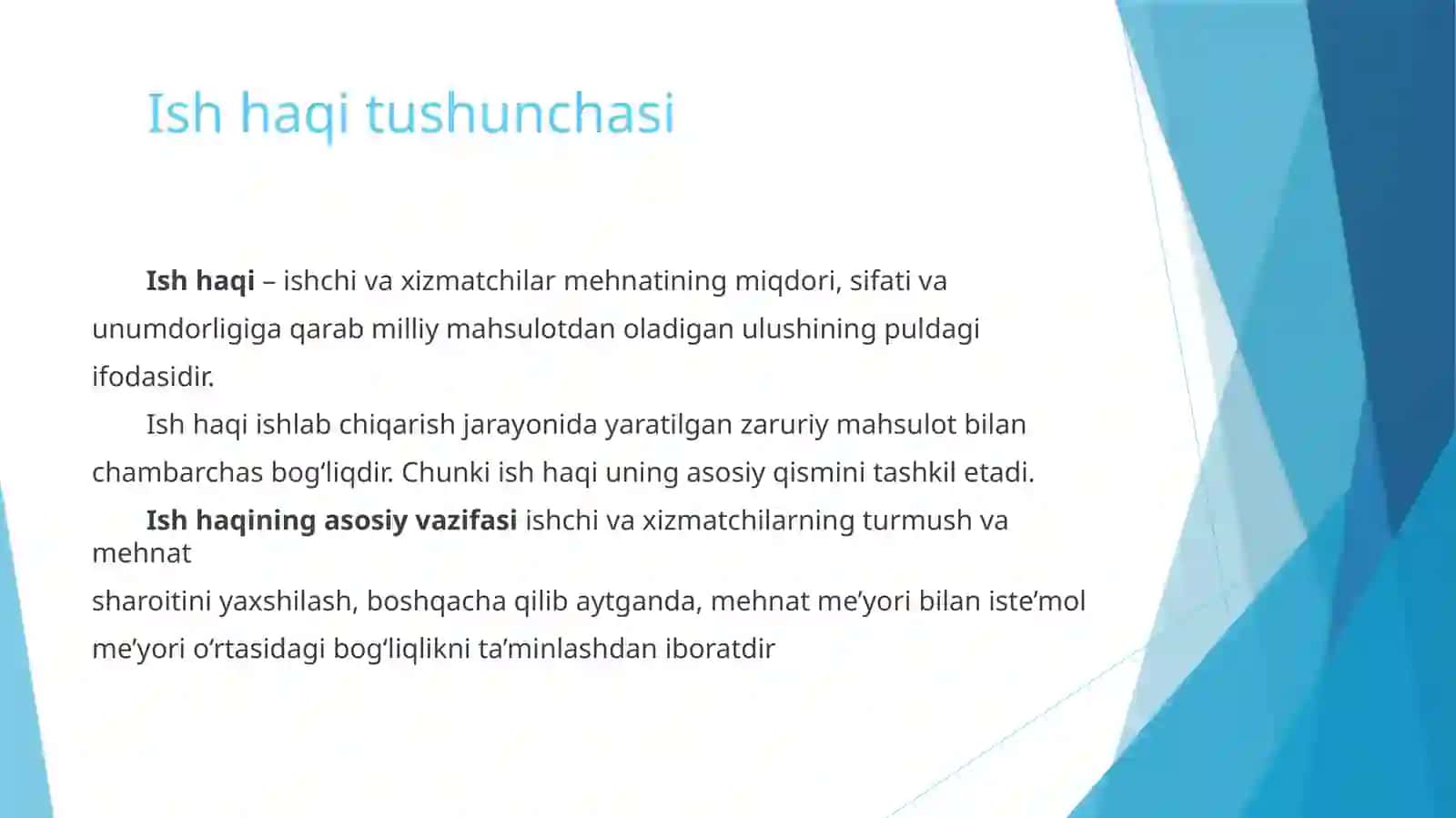 Ish haqi va mehnat munosabatlari 3