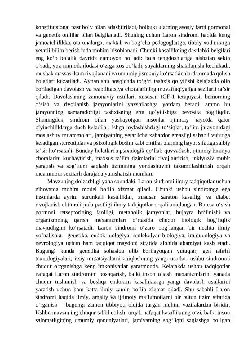 Laron sindromi: Tushunish va yordam berish 3