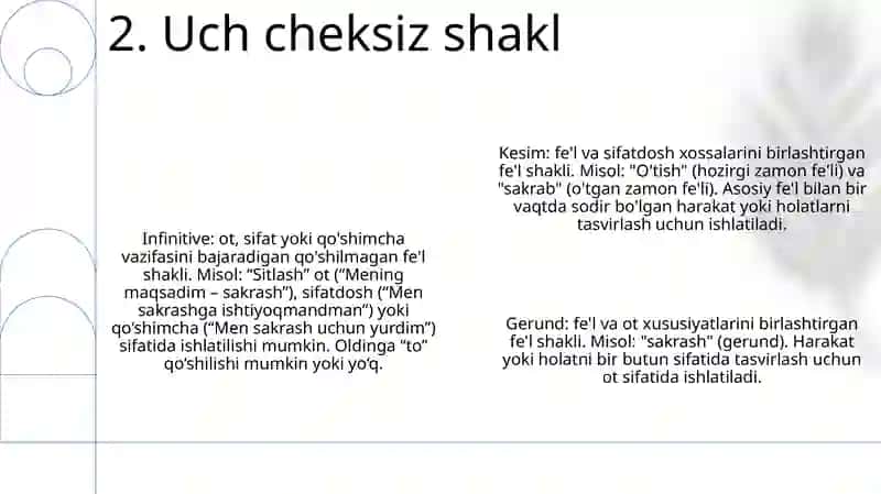 Cheksiz shakllarning ta'rifi 3