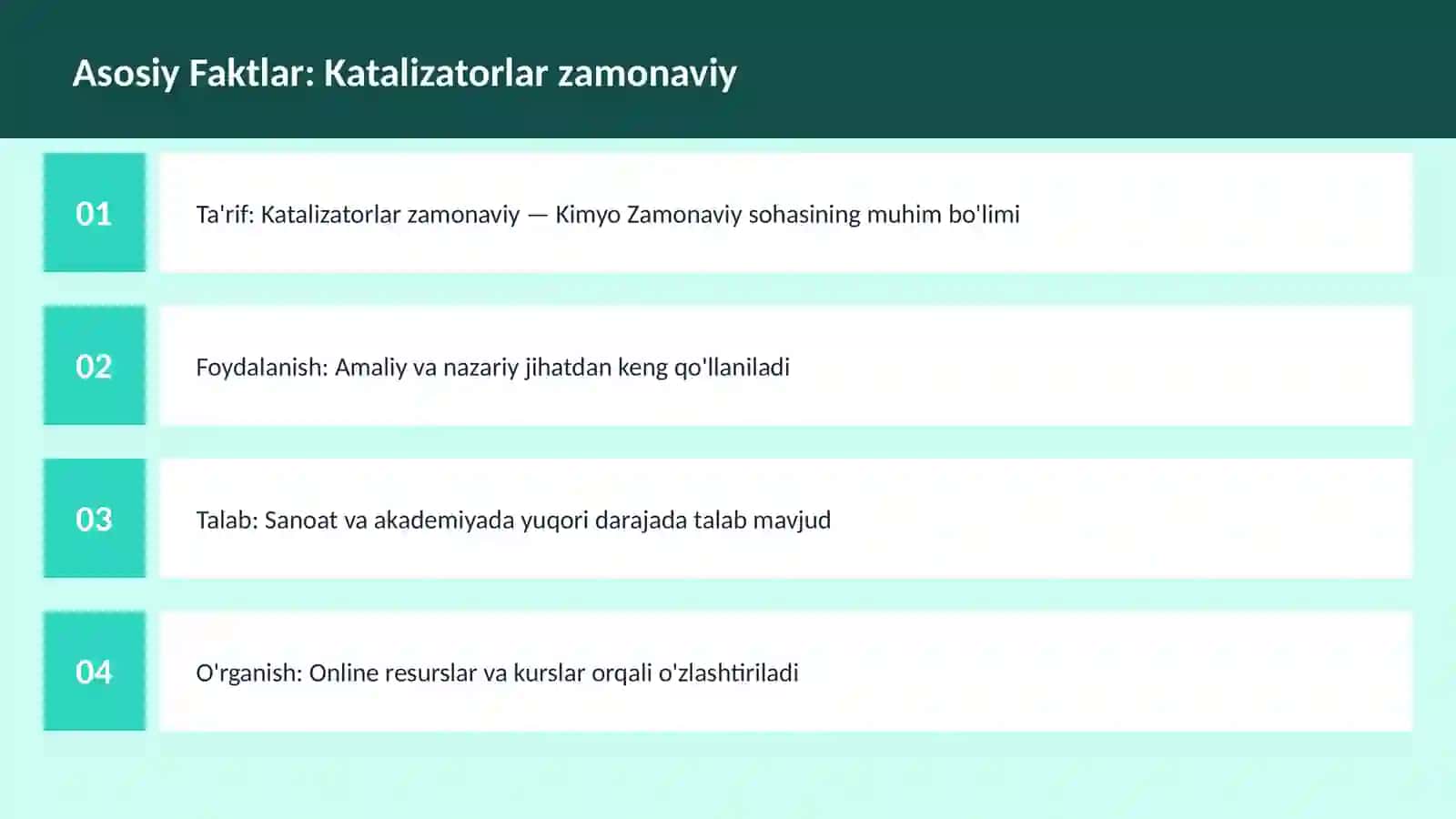 Katalizatorlar zamonaviy 3