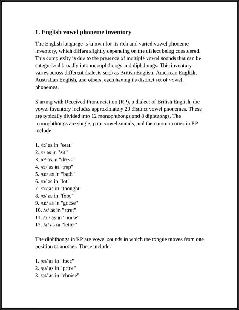 VOWEL PHONEMES 3