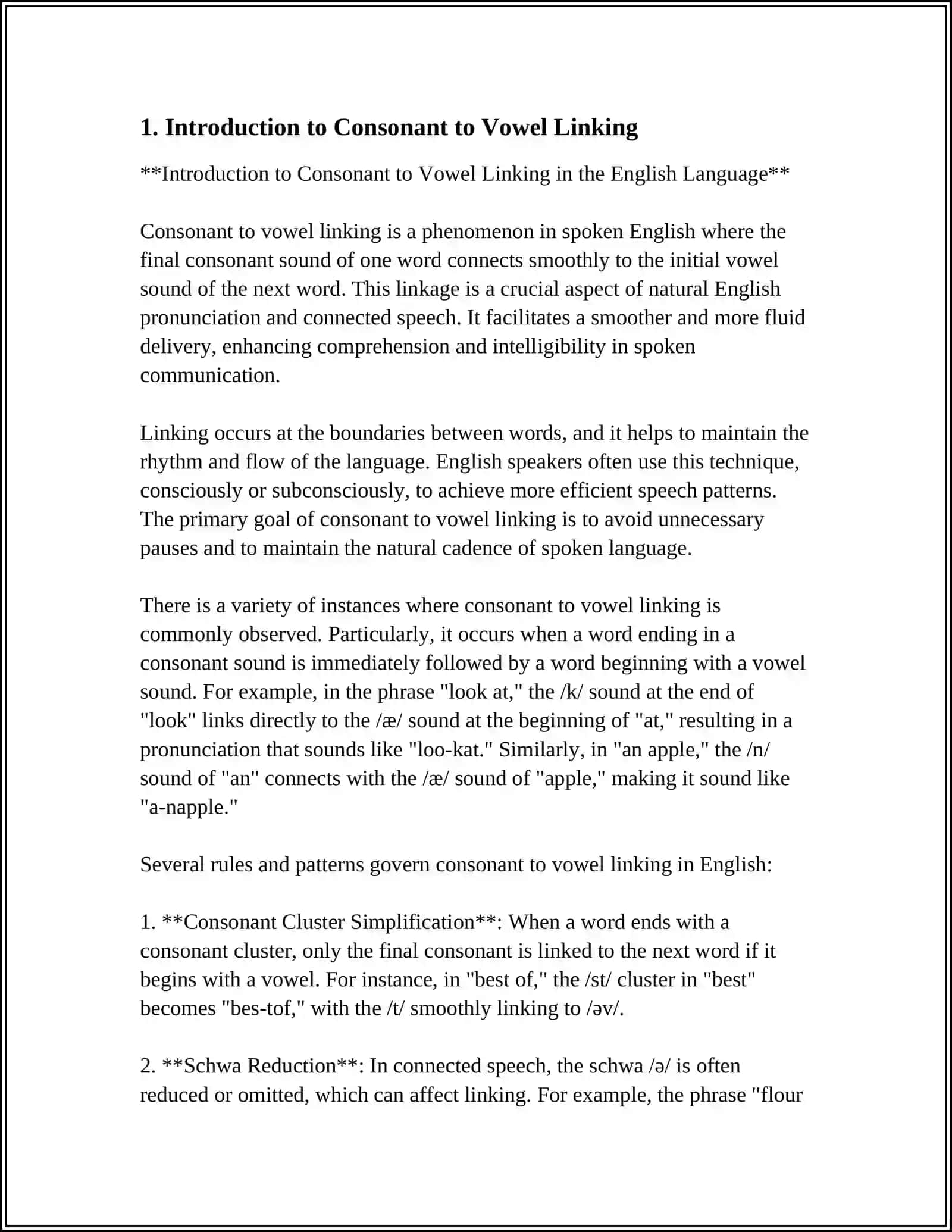 Consonant to Vowel Linking in English Language 3