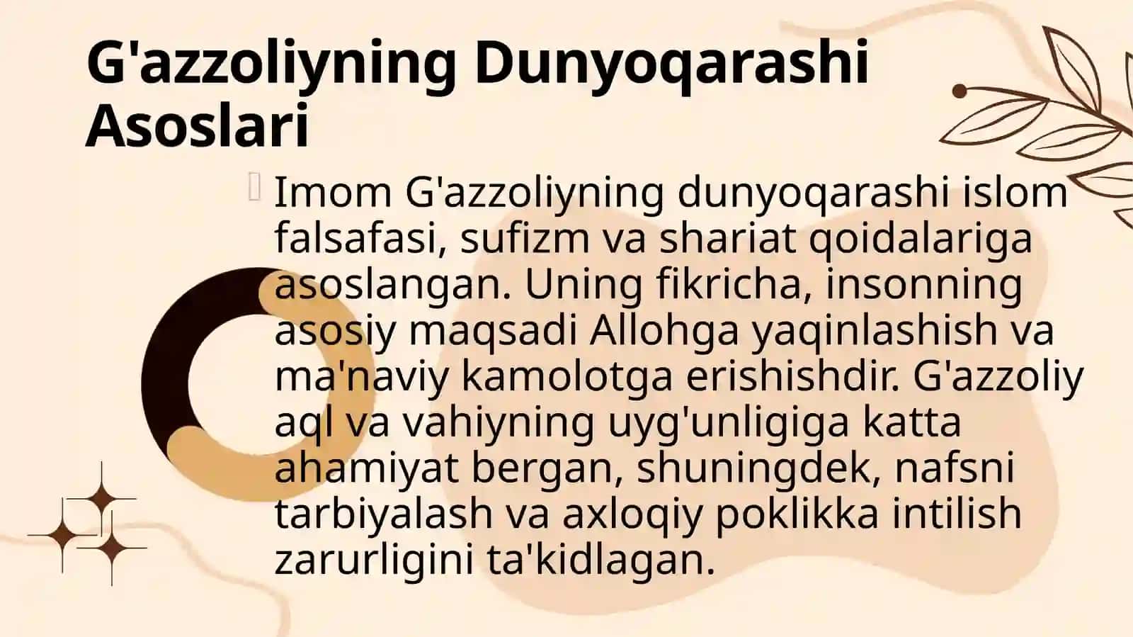 Imom G‘azzoliy dunyoqarashi 3