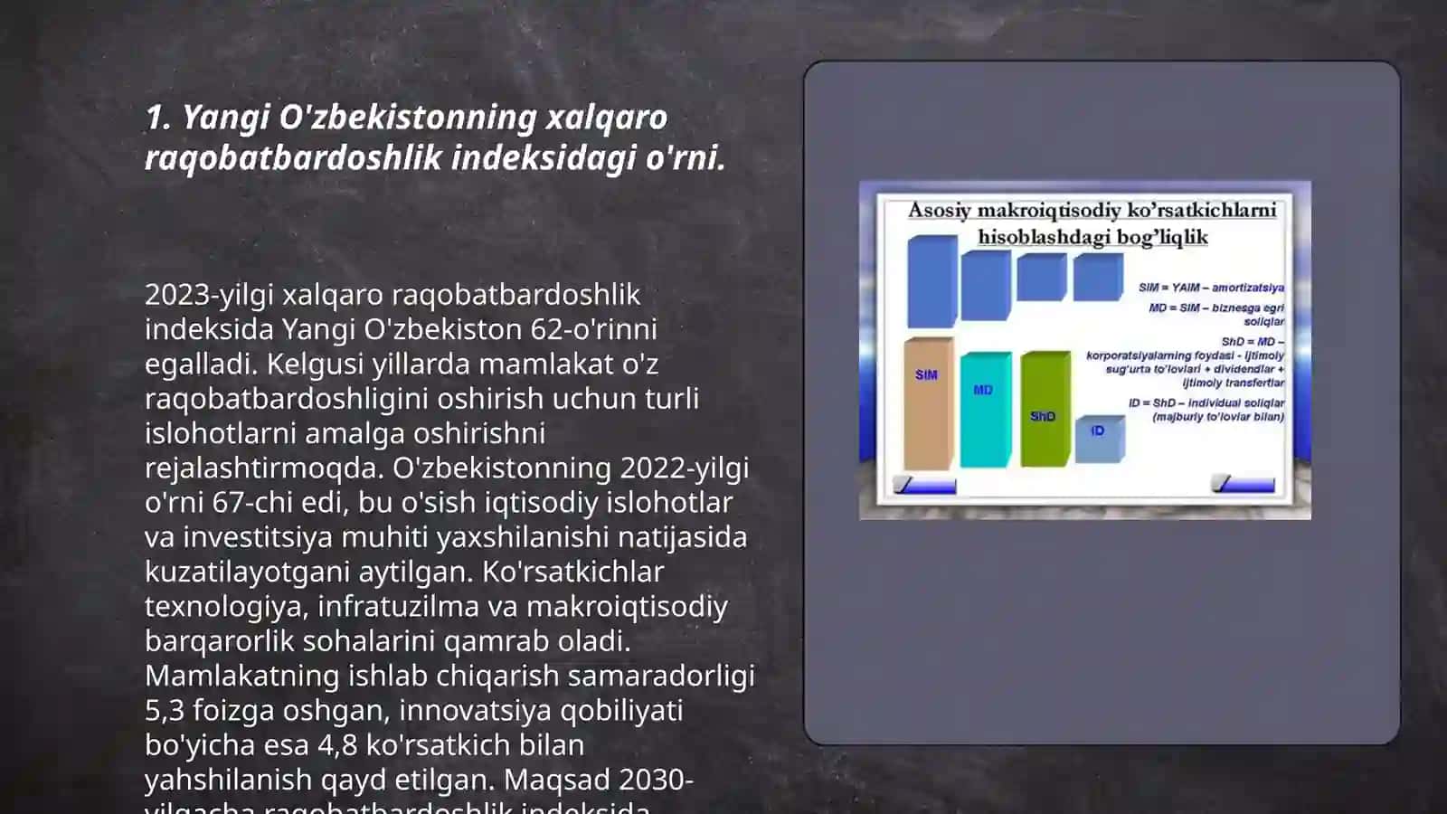 Yangi O'zbekiston ijtimoiy-siyosiy, iqtisodiy va madaniy hayotida ro'y berayotgan o'zgarishlarning xalqaro reyting va indekslarda aks etishi 3
