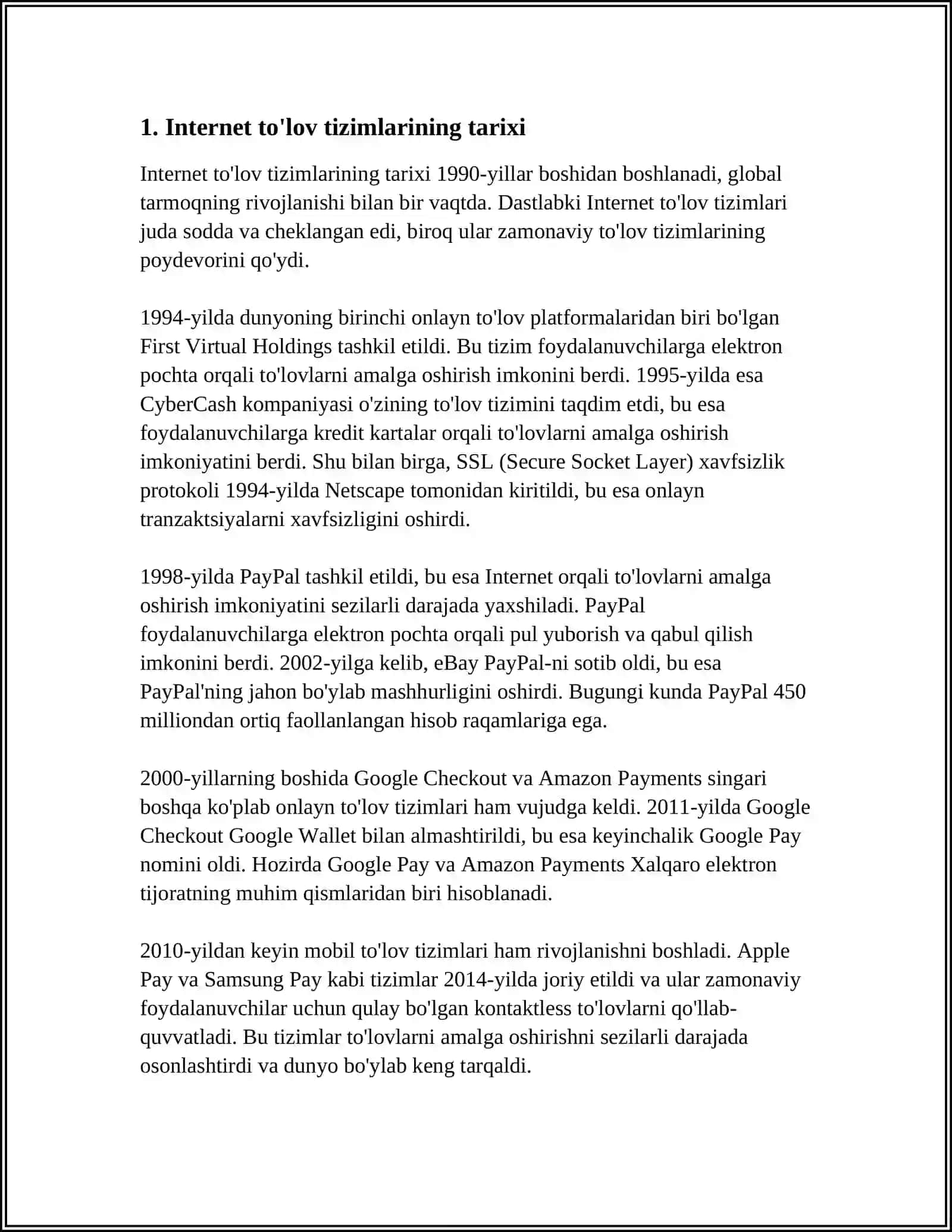 INTERNET TO'LOV TIZIMLARI VA ULARNING ISHLASH TEXNOLOGIYALARI 3
