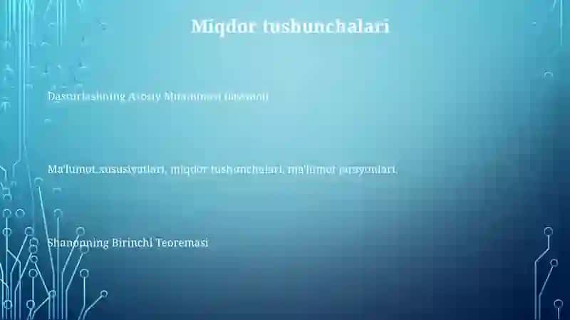 Shannon Nazariyasidagi Ma'lumot Tushunchasi 3