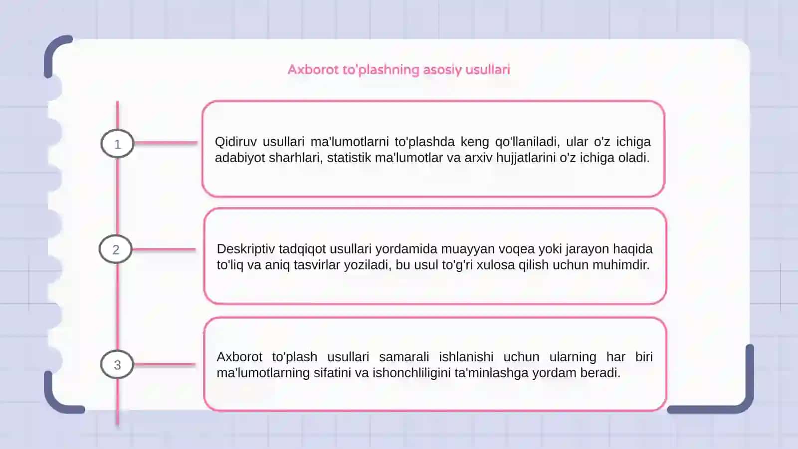 Axborot to'plashning qidiruv va deskriptiv tadqiqot usullari 3