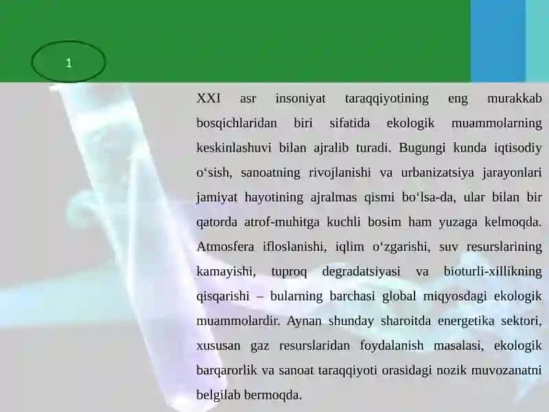 Gazning qayta ishlashning ekologik aspektlari. slayd 3