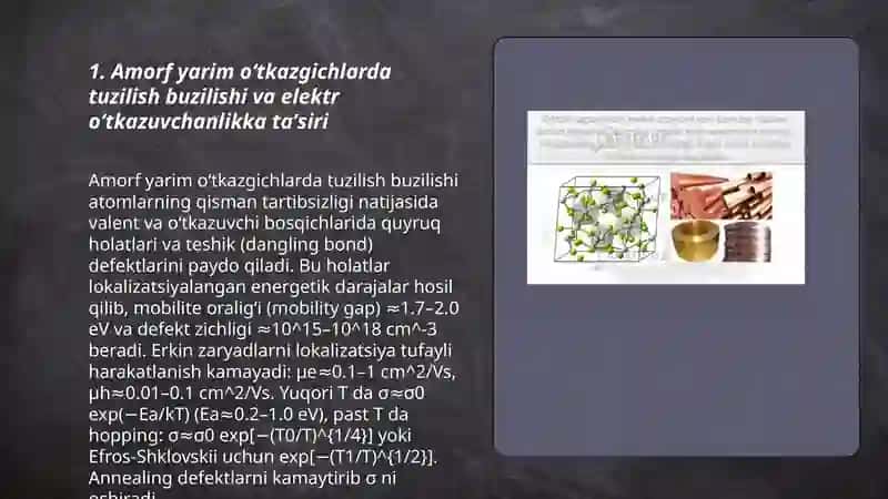 Amorf yarim oʻtkazgichlarning mexanik elektr xossalari 3