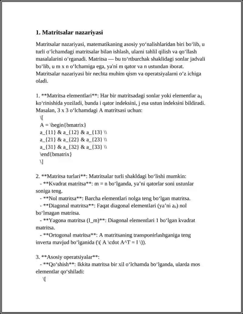 TURGʻUNLIK ALGEBRAIK MEZONLARI 3