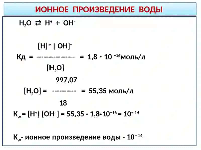 Ионное произведение воды 3