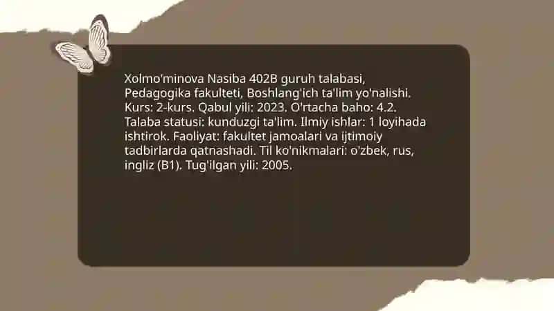 Xolmo'minova Nasiba 402B guruh talabasi 3