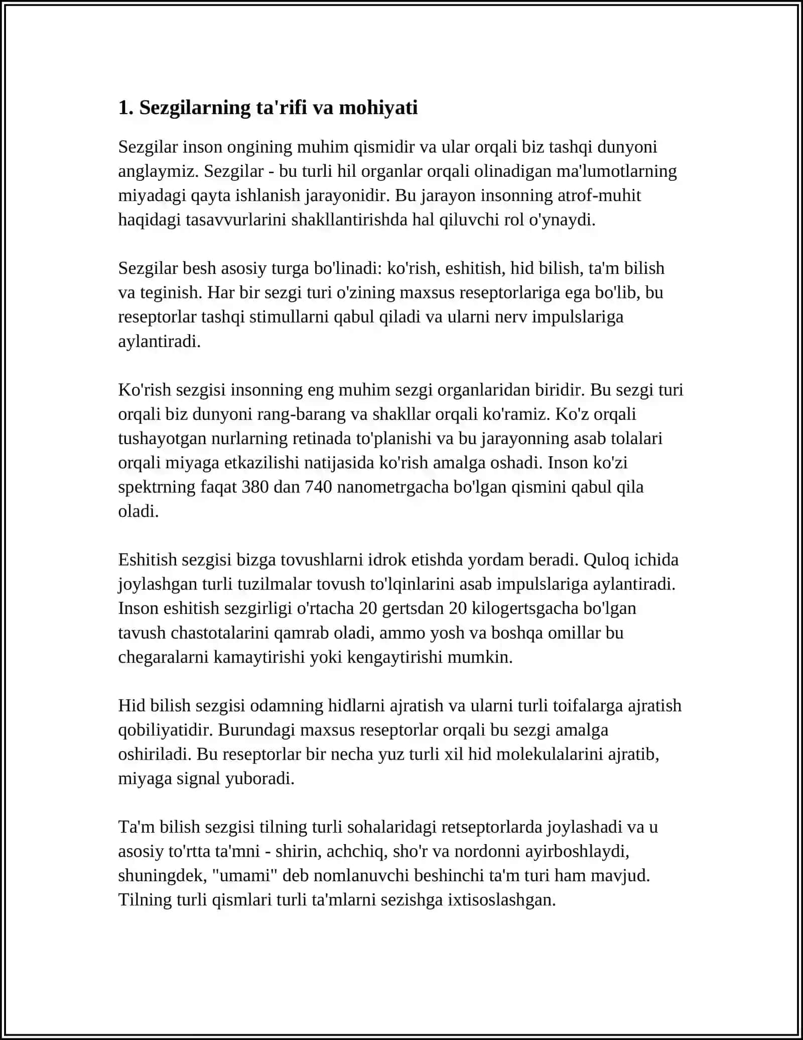 SEZGILARNING TASNIFI 3