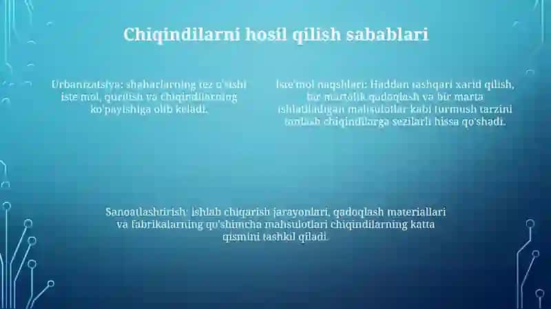 Chiqindilar Hozirgi Zamonning Global Muammosi 3
