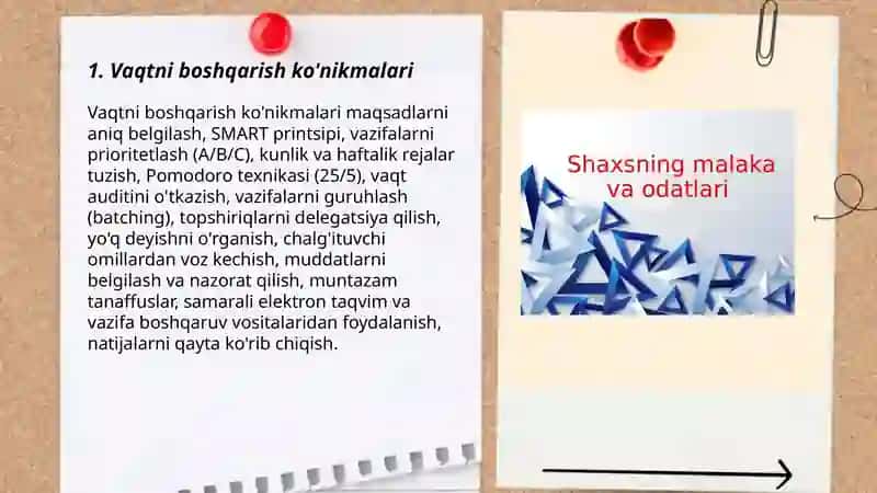 Shaxsning malaka va odatlari 3